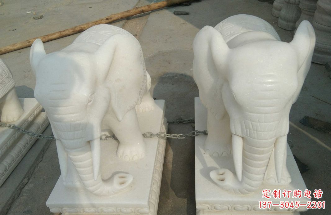 南通汉白玉大象雕塑是中领雕塑定制厂家的精品作…