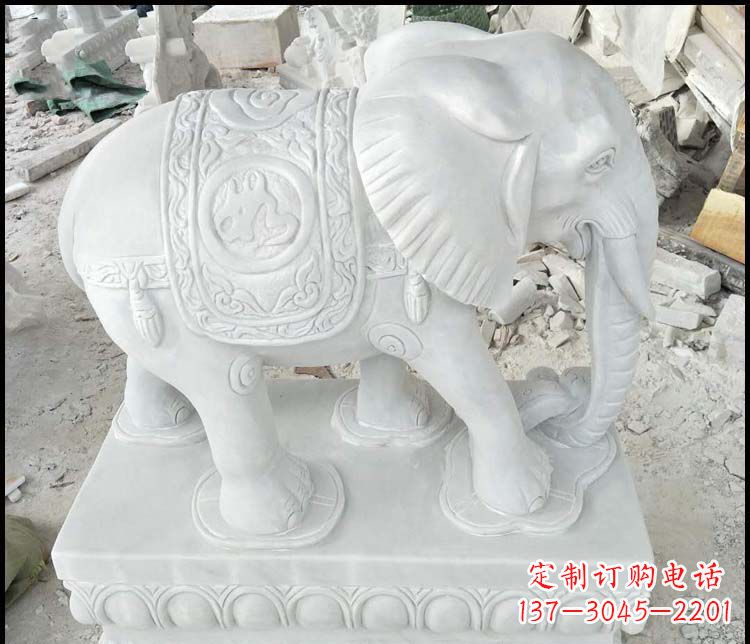 南通汉白玉吉祥如意门口招财镇宅大象石雕,由中…