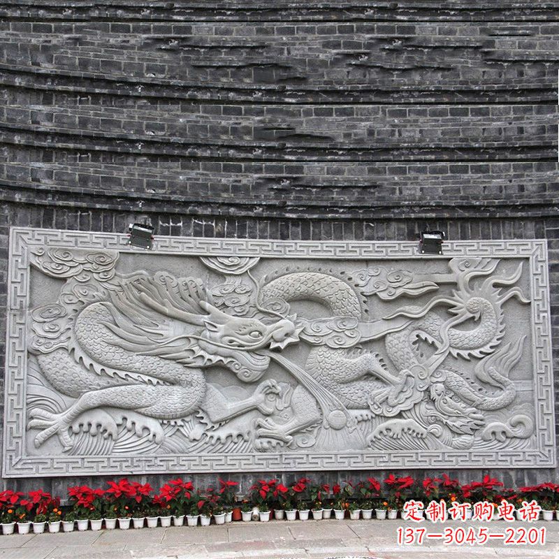 南通汉白玉龙纹浮雕墙