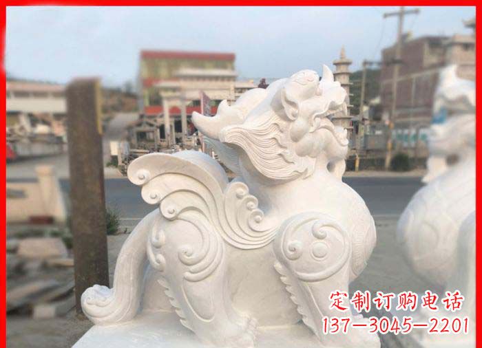 南通汉白玉貔貅门口招财石雕