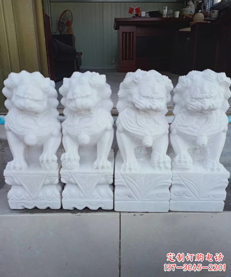 南通汉白玉狮子雕塑1