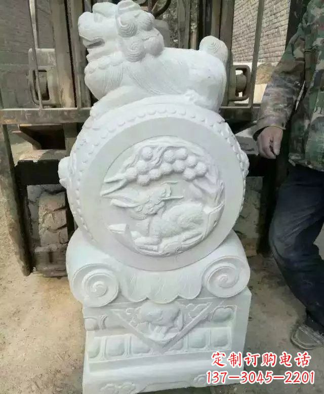 南通汉白玉狮子门墩