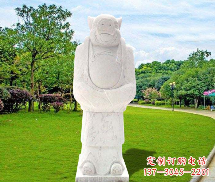 南通汉白玉兽首人身十二生肖公园石雕