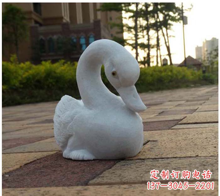 南通汉白玉天鹅石雕塑,精美瑰丽
