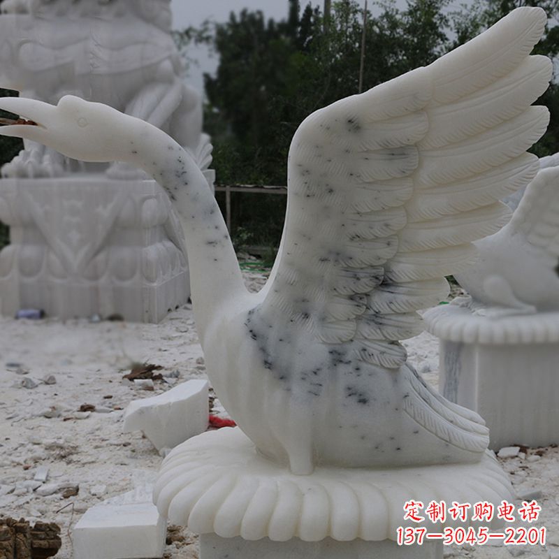 南通汉白玉天鹅石雕,精美绝伦,令人叹为观止