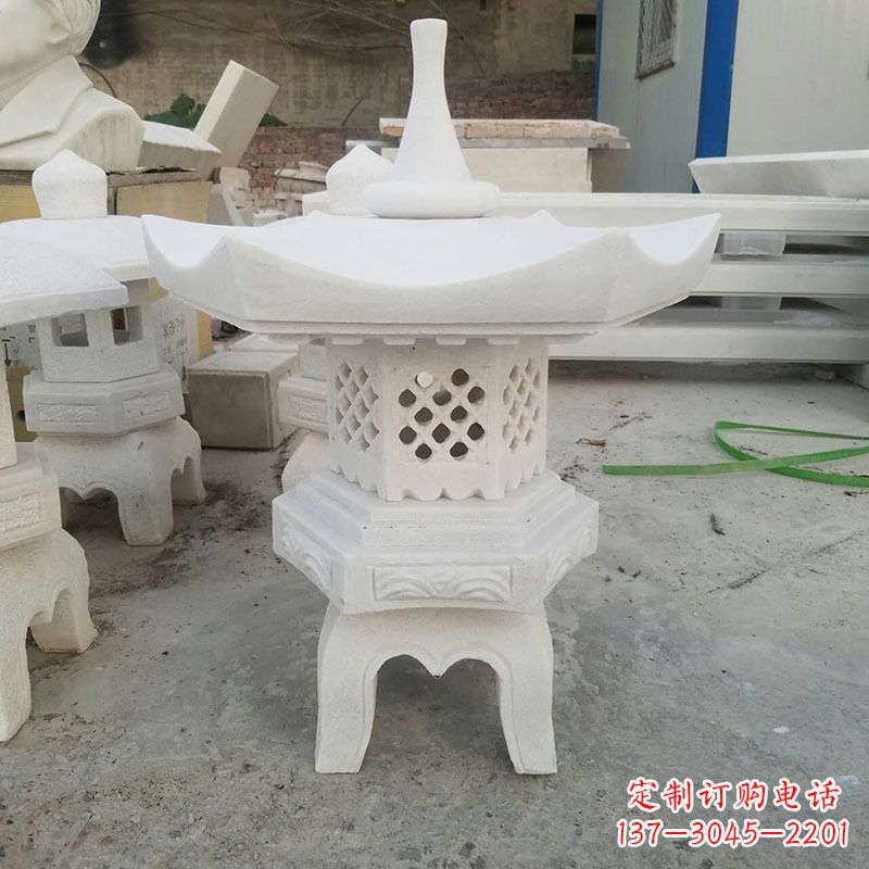 南通汉白玉中式石雕灯笼