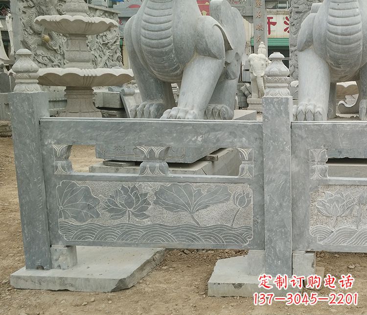南通荷花石浮雕仿古栏板石雕