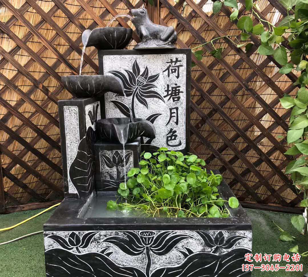 南通荷塘月色景观石雕喷水池