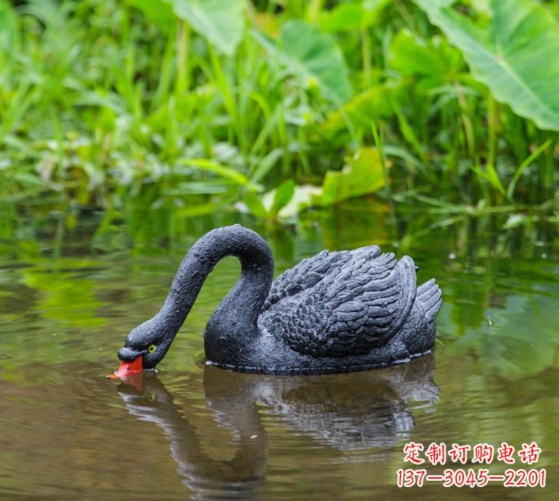 南通黑天鹅雕塑,水塘装饰摆件