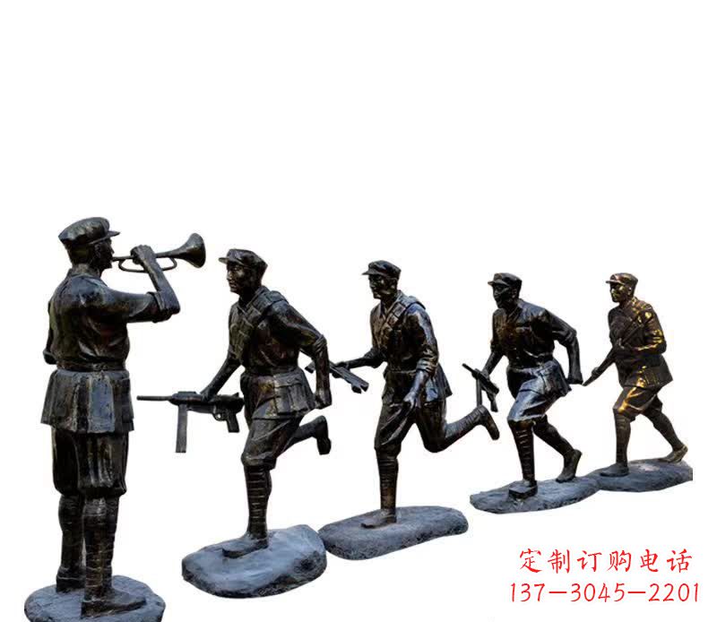 南通红色文化主题红军铜雕塑