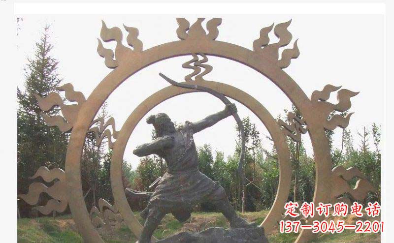 南通后羿射日玻璃钢仿铜人物雕塑
