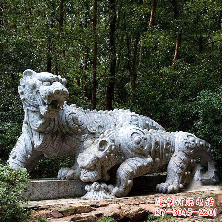 南通花岗岩抽象石雕老虎园林动物雕塑