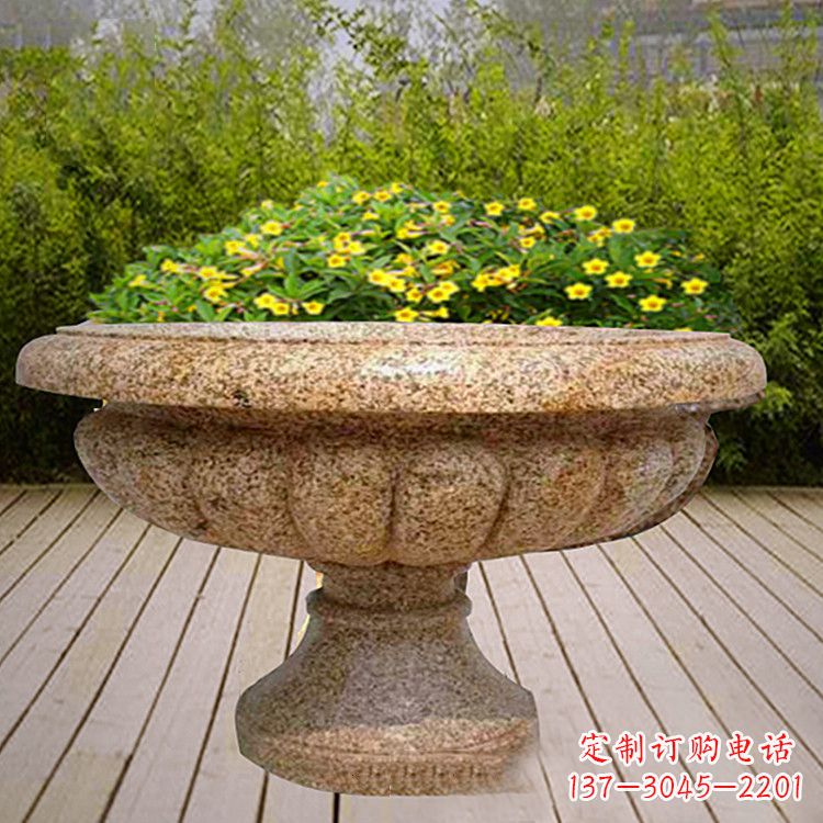 南通花岗岩欧式园林花盆雕塑
