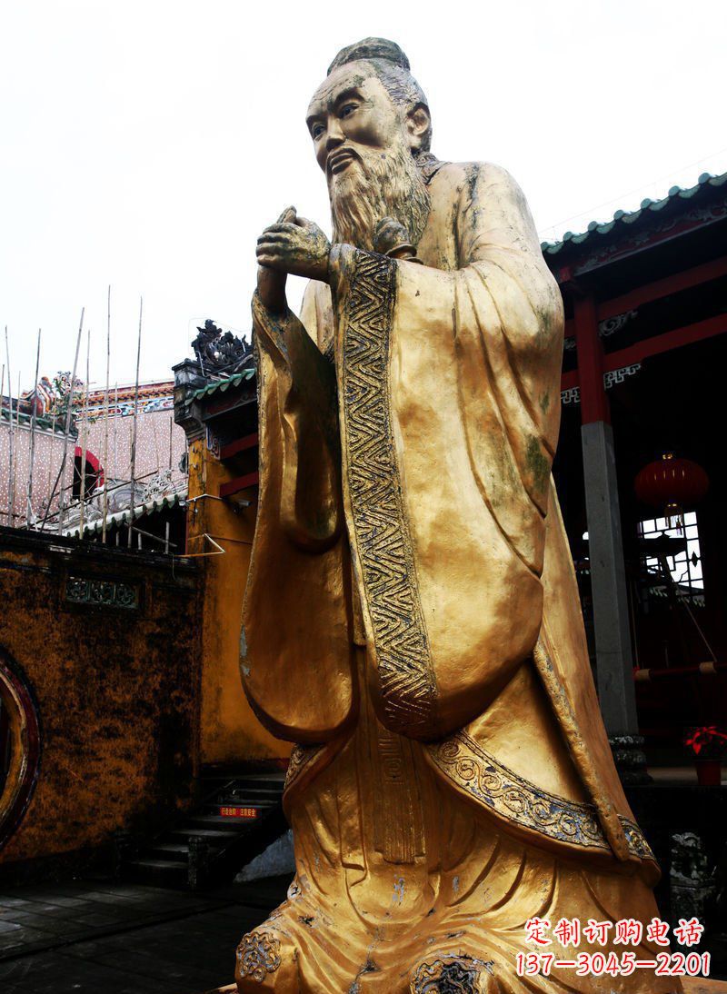 南通精致黄铜孔子雕塑,永久流传中华文化