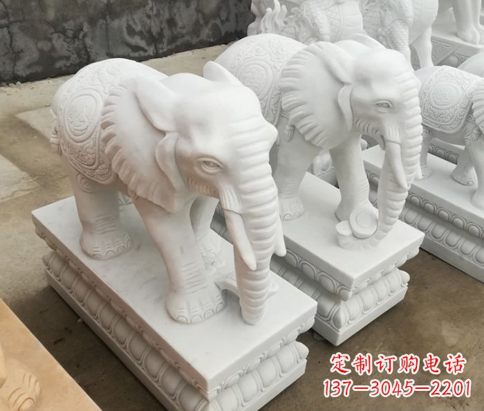 南通增添吉祥气息的玉质大象雕塑