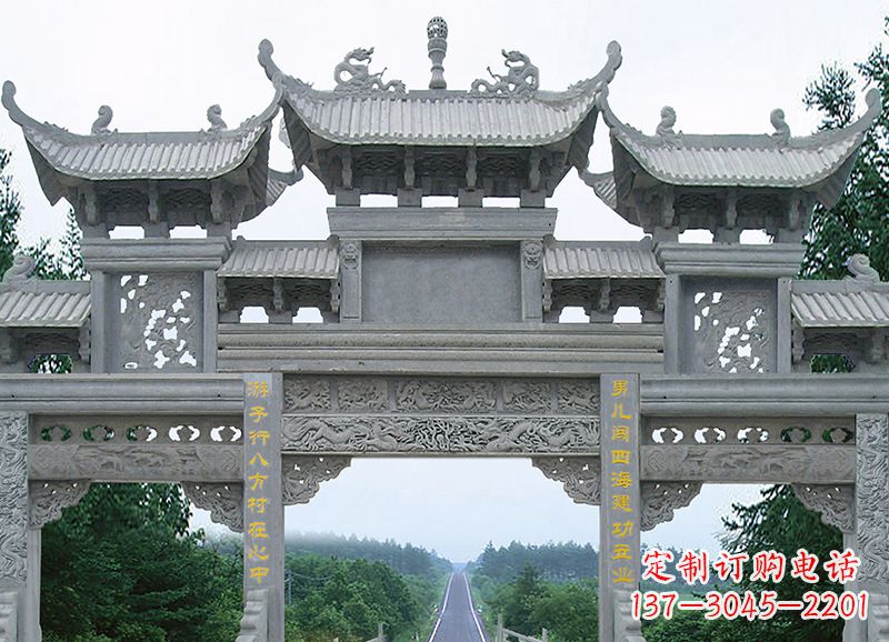 南通金昌石雕牌坊雕刻