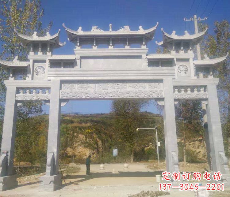 南通中领雕塑：精雕制作仿古石牌坊石雕