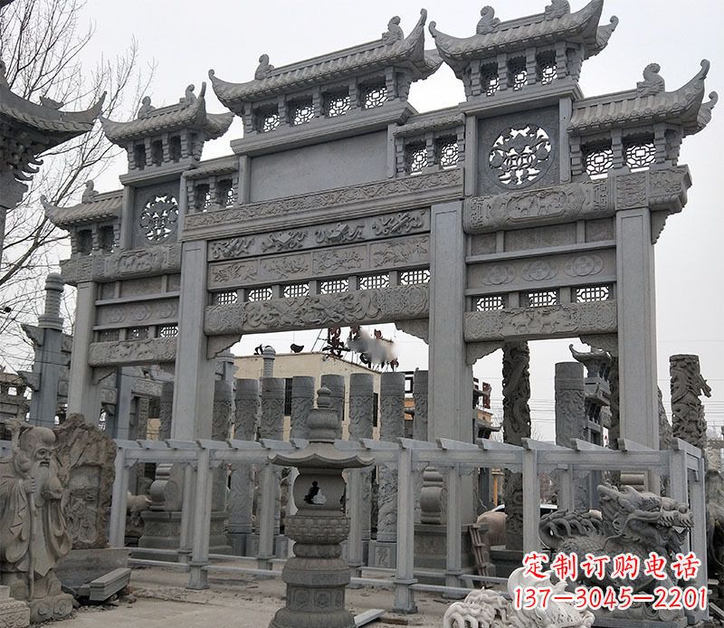 南通京中领雕塑：牌坊石雕定制