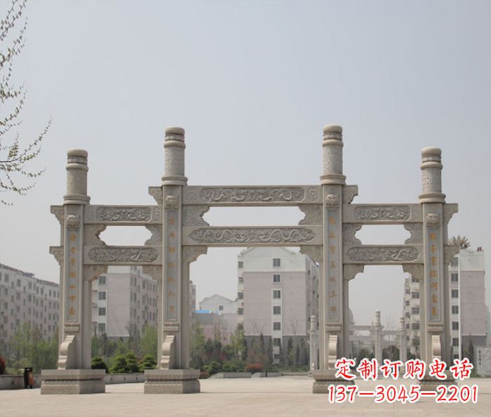 南通上中领雕塑：牌坊石雕定制