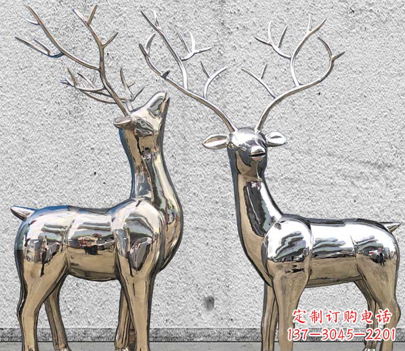 南通镜面不锈钢小鹿雕塑