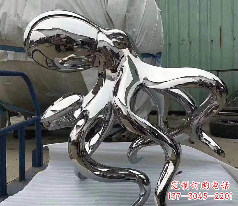 南通精致华丽的镜面不锈钢章鱼雕塑