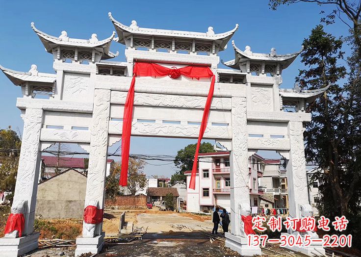 南通九襄石雕牌坊:专业定制精美牌坊雕塑