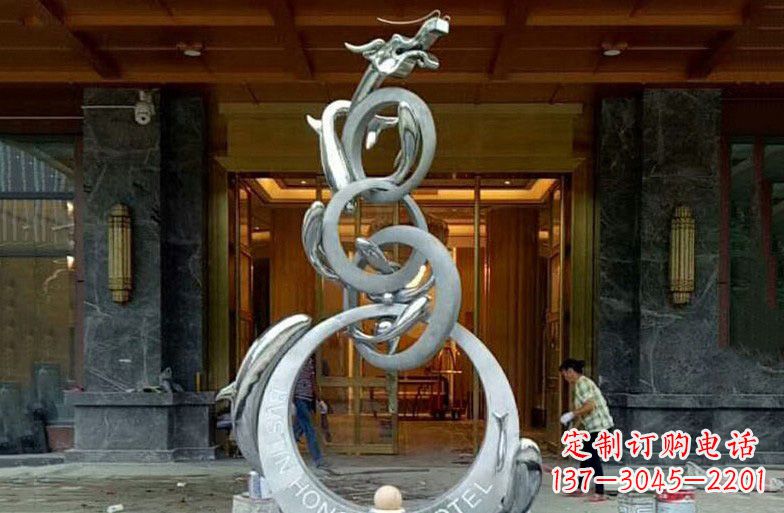 南通中领雕塑高端定制不锈钢龙门雕塑