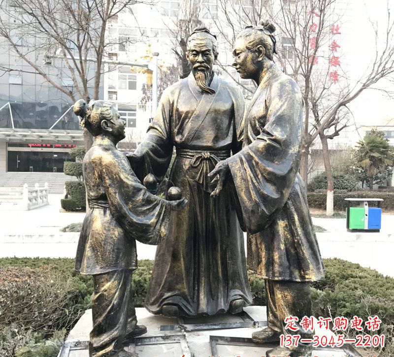 南通高端孔融让梨人物铜雕