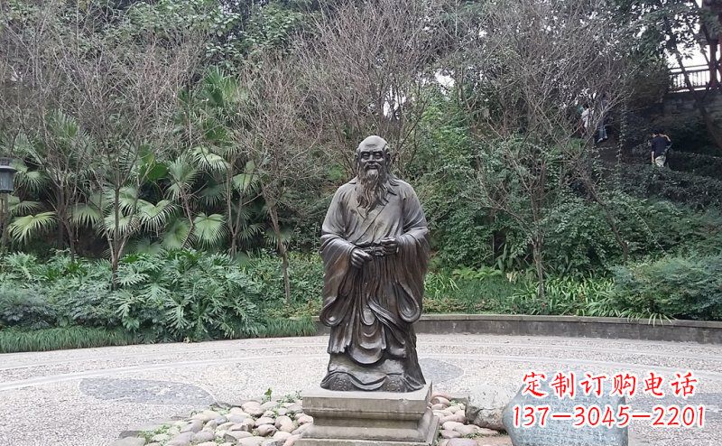 南通品尝古典:中领雕塑老子铜雕