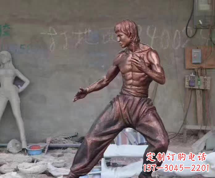 南通李小龙铜雕,精美尽显传奇风采