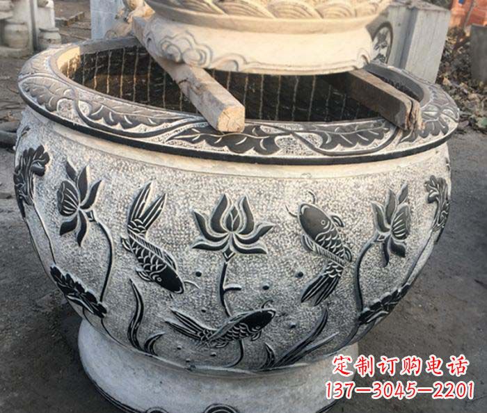 南通中领雕塑-仿古圆水缸雕塑