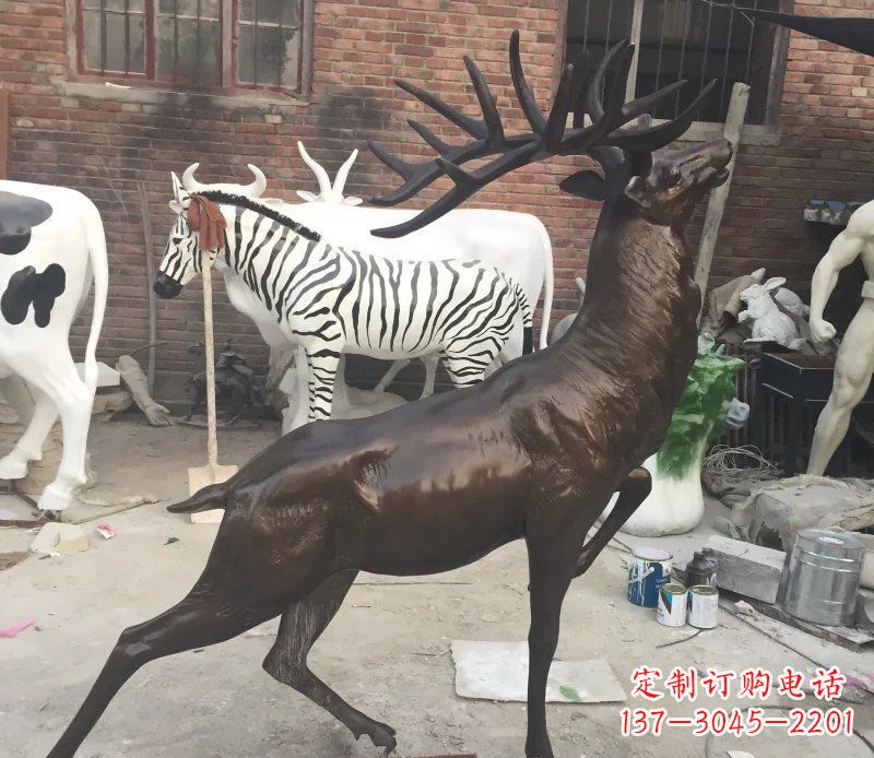 南通羚羊公园动物铜雕
