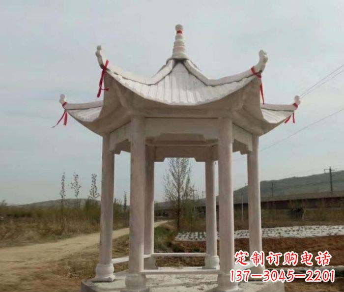 南通六角石雕凉亭 (2)