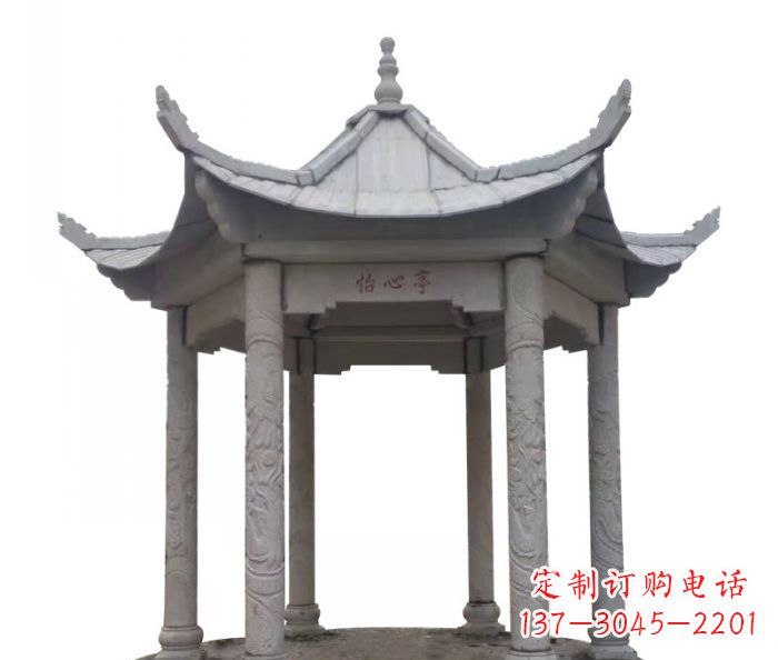 南通六角石雕凉亭 (5)