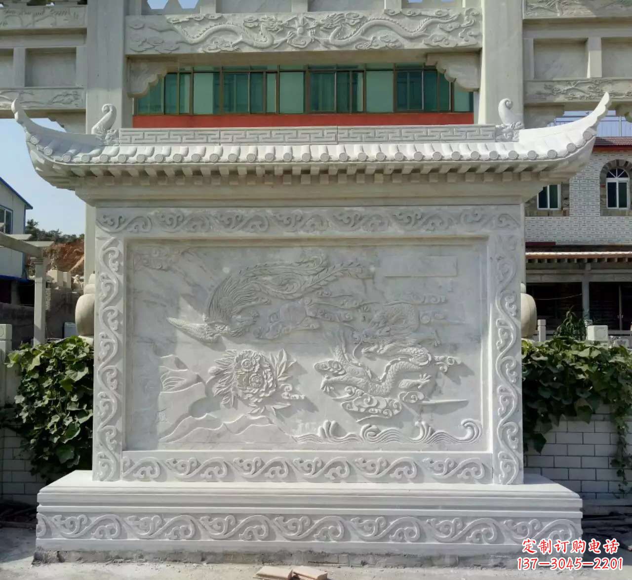 南通墙面影壁石雕,让龙凤陪您共度美好!