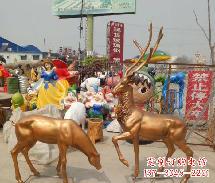 南通优雅经典,中领雕塑鹿铜雕塑