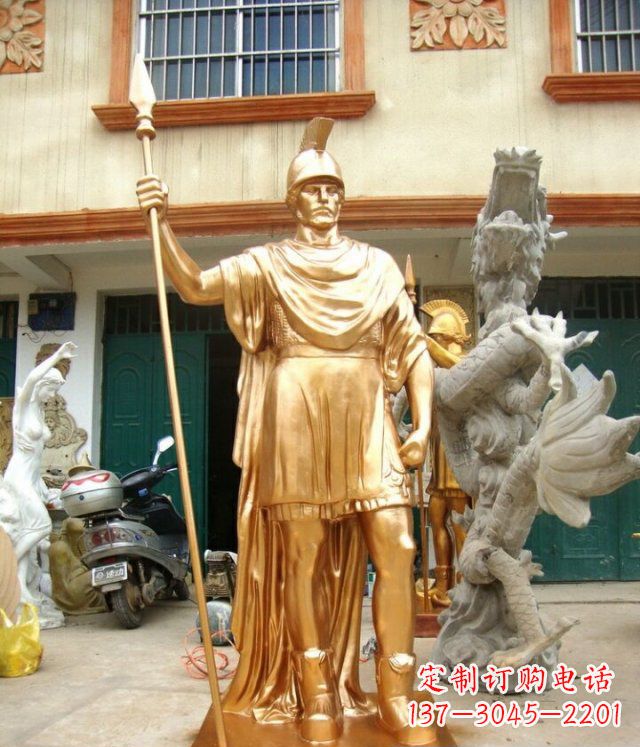 南通罗马勇士玻璃钢仿铜马雕塑