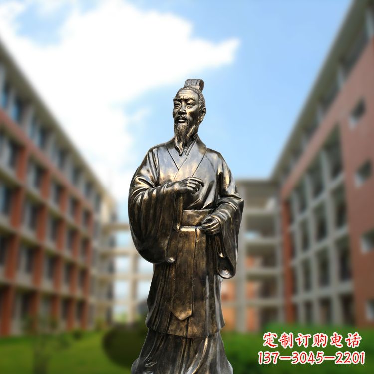 南通精美艺术,历久弥新的孟子玻璃钢仿铜雕像