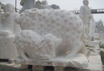 南通中领雕塑：绵羊雕塑，汉白玉精美手工制作