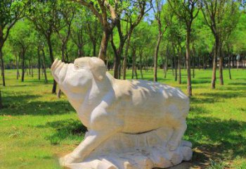 南通传统十二生肖精美手工猪石雕动物雕塑