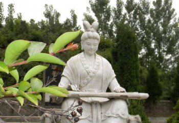 南通汉末才女蔡文姬弹琴石雕塑-景区园林历史名人雕像