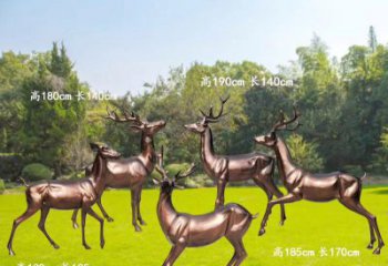 南通红铜鹿精美雕塑，立体栩栩如生