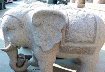 南通花岗岩元宝大象石雕，雕刻古典且充满质感