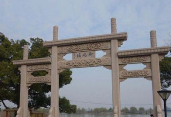 南通景区三门古典牌坊石雕