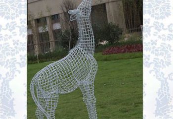 南通外观精美的不锈钢长颈鹿雕塑
