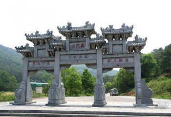 南通鹿门山景区仿古石雕牌楼雕塑-让你亲近历史