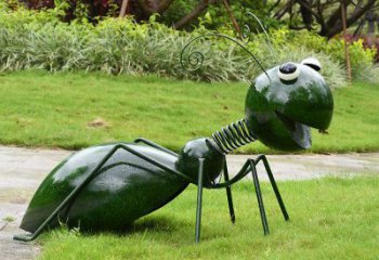 南通绿色落尾蚂蚁不锈钢摆件雕塑：精致的小动物艺术作品