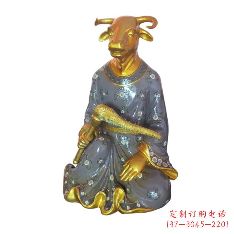 南通牛-玻璃钢彩绘生肖雕塑