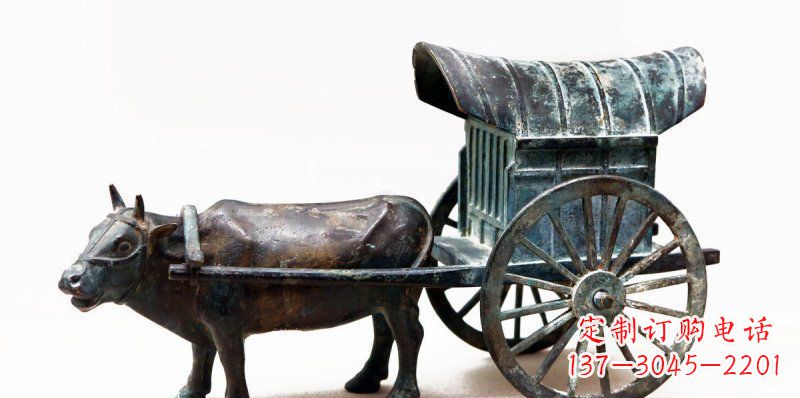 南通牛车景观铜雕