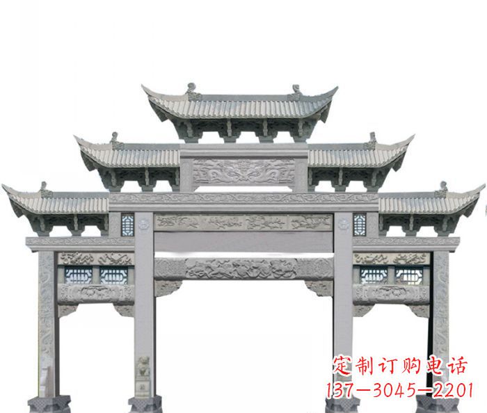 南通中领雕塑定制式牌坊石雕